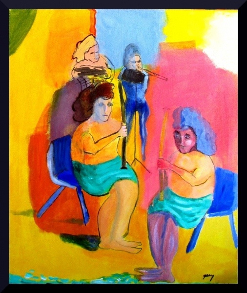 Fantasy Quartet 50 x 60 cm;19.5 x 23.50 x .75 x.75" acrylics on canvas