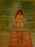 Woman Climbs From Water , pastels, 50 x 65 cm, 20 x 25" (untrimmed)
